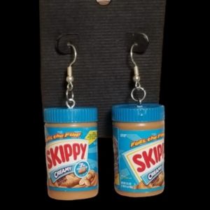 Skippy Peanut Butter Earrings, Novelty Earrings, Food Earrings, Fun Earrings